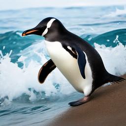 Penguin clipart - penguin swimming in the ocean  