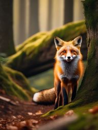 Cute Red Fox Exploring a Woodland Wonderland 8k, cinematic, vivid colors