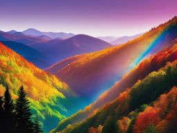 Rainbow Background - Immerse yourself in the vibrant and diverse landscapes of Great Smoky Mountains National Park, where a tapestry of colors creates a rainbow of natural beauty.  intricate patterns, splash art, wallpaper art