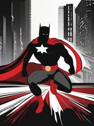 Superhero clipart - superhero with a dramatic backstory  color,minimalist,vector clipart