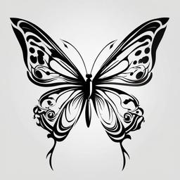 butterfly music note tattoo designs  simple color tattoo, minimal, white background
