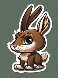 Hare cartoon - swift runner with long ears  cartoon sticker style