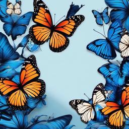 Butterfly Background Wallpaper - blue butterfly background aesthetic  