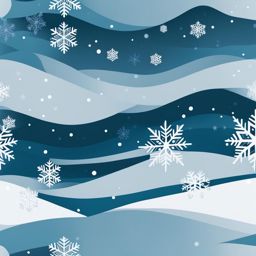 winter clipart: winter snowflake falling softly on a serene landscape. 