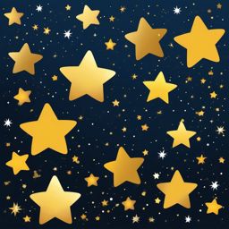 Star Clipart, Shining stars in a night sky. 