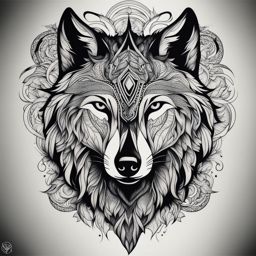 wolf tattoo with intricate details representing loyalty and a wild spirit. 