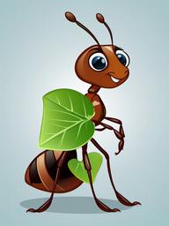 Ant clipart - ant carrying a leaf  clipart