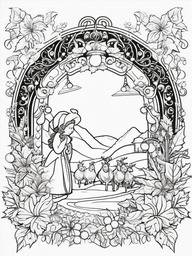 Christmas Page Coloring  outling,coloring pages,black and whit