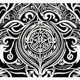 maori ink  simple color tattoo,minimalist,white background