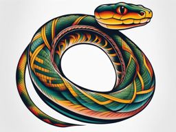 Snake traditional tattoo, Classic and timeless snake tattoos in a traditional tattoo style. colors, tattoo patterns, clean white background
