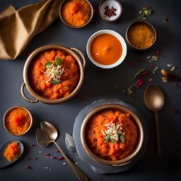 gajar ka halwa, indian carrot pudding, indulged at a joyous diwali festival celebration. 