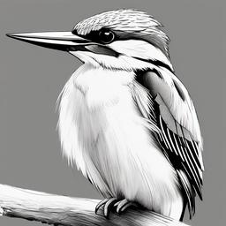 sketch of kingfisher  minimal rough sketch scribbles,doodles,black and white