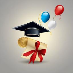 Grad Cap clipart - graduation cap in a celebratory scene  