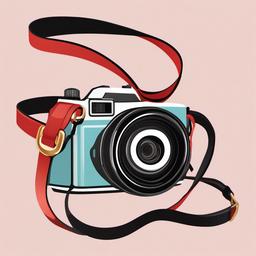 Camera clipart - camera with a cute strap  