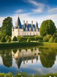 renaissance villas, surrounded by lush gardens, dot the picturesque landscapes of the loire valley, france. 