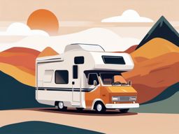 Motorhome Clipart - A motorhome for comfortable road trips.  color vector clipart, minimal style