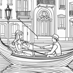 barbie coloring pages - barbie and ken go on a romantic gondola ride in venice. 