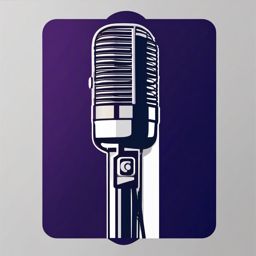 Microphone Clipart - Dynamic microphone on stage, awaiting a performer.  color clipart, minimalist, vector art, 