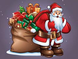 Santa clipart - Santa Claus with a bag of gifts  