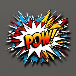 Comic book POW! sticker- Dynamic and explosive, , sticker vector art, minimalist design