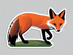 Red Fox Sticker - A sleek red fox with a bushy tail. ,vector color sticker art,minimal