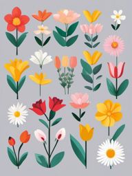 Spring Flower Arrangement clipart - Arranging spring flowers, ,vector color clipart,minimal