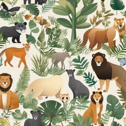 Animal clipart - wild animals in their natural habitat  