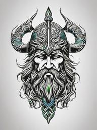 viking irish tattoos  simple color tattoo,minimal,white background