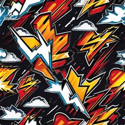 Thunder and Lightning Sticker - Feel the excitement and drama of thunder and lightning with this electrifying sticker, , sticker vector art, minimalist design