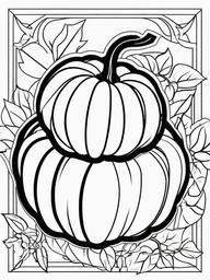 Pumpkin with Apple Basket Coloring Pages - Apples and Pumpkins Harvested Together  minimal black outline printable sheet, coloring page