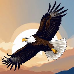 Bald Eagle clipart - Symbolic bird of the United States in majestic flight, ,color clipart vector style