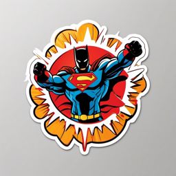 Superhero emblem explosion sticker- Dynamic and powerful, , sticker vector art, minimalist design