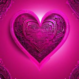 Pink Heart Wallpaper - Digital Love in the Futuristic Era  intricate patterns, splash art, wallpaper art