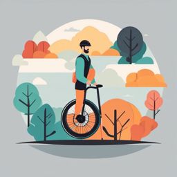 Unicycle Clipart - A unicycle for skilled and adventurous riders.  transport, color vector clipart, minimal style