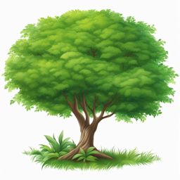 tree clipart - a lush and green tree drawing. 
