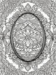 Easter Egg Coloring Pages - Egg decorated with delicate lace patterns  simple coloring pages