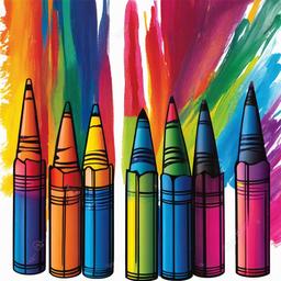 Crayon clipart - crayon art project with vibrant colors  