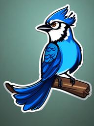 Bluejay cartoon - bright bird with a loud call  cartoon sticker style