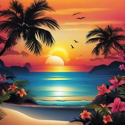 Beach Background Wallpaper - tropical sunset background  