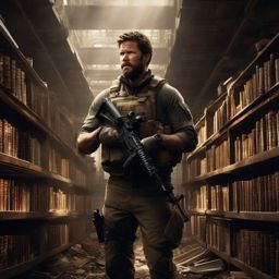 In a post-apocalyptic wasteland, lone survivor seeks shelter in a decrepit library and stumbles upon a tome of forbidden knowledge.  8k, hyper realistic, cinematic