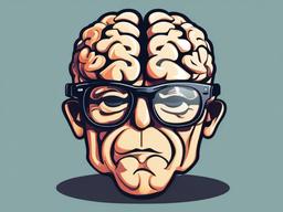 Brain clipart - cartoon brain with glasses  