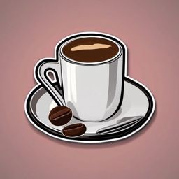 Coffee Sticker - For coffee lovers, ,vector color sticker art,minimal