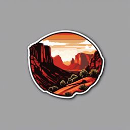 Zion National Park sticker- Red rock canyons in southwestern Utah, , sticker vector art, minimalist design