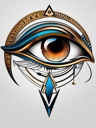 eye of horus and eye of ra tattoo  simple color tattoo,minimal,white background