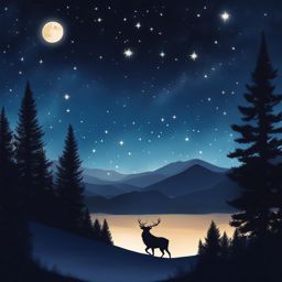 paint a fantasy night sky with a constellation of mythological creatures. 