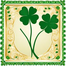 Shamrock clipart - shamrock with decorative borders  