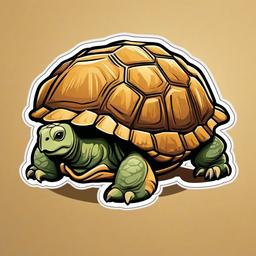 Sulcata Tortoise cartoon - large, burrowing tortoise from Africa  cartoon sticker style