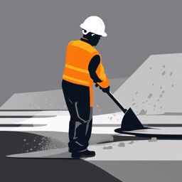 Concrete Pouring clipart - Workers pouring and smoothing concrete., ,vector color clipart,minimal