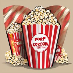 Popcorn clipart - giant popcorn box with movie tickets  