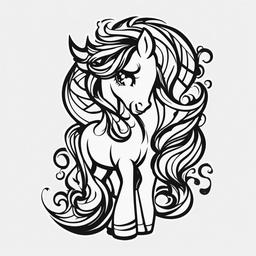 my little pony tattoo black and white  simple tattoo,minimalist,white background